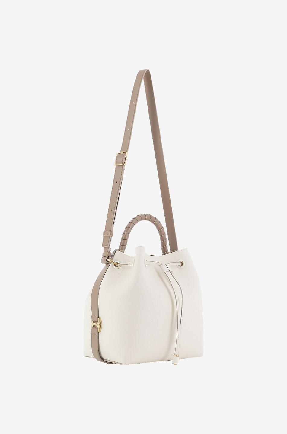 Marcie bicolour grained and smooth leather bucket bag CHLOE Bongenie