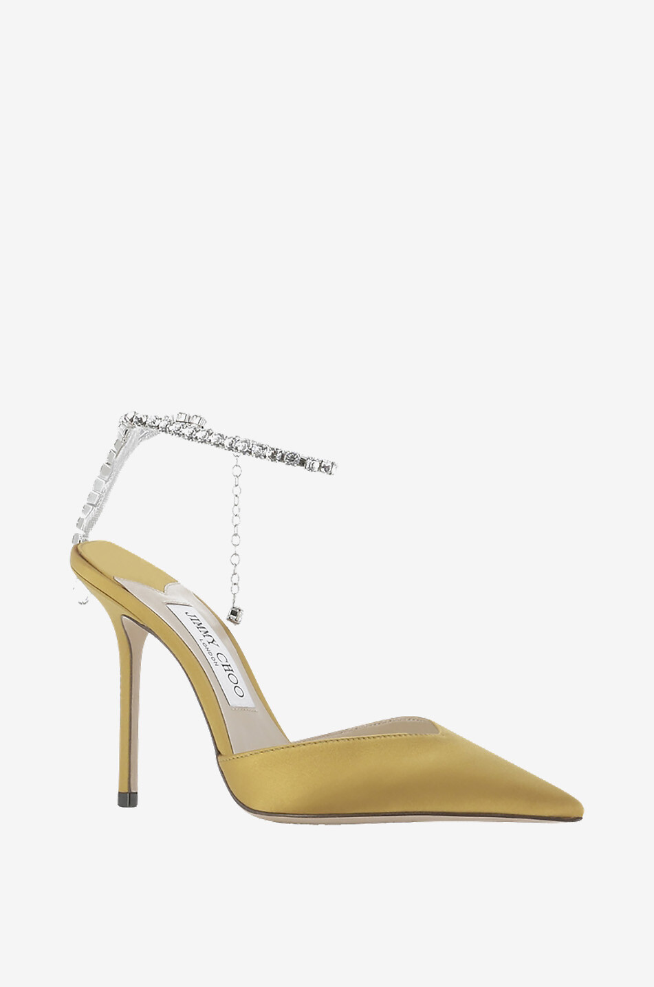 Escarpins en satin bride cristaux Saeda 100