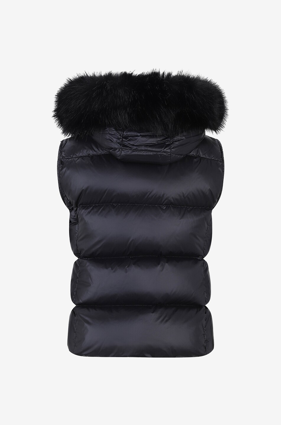 Moncler gilet fur hood best sale