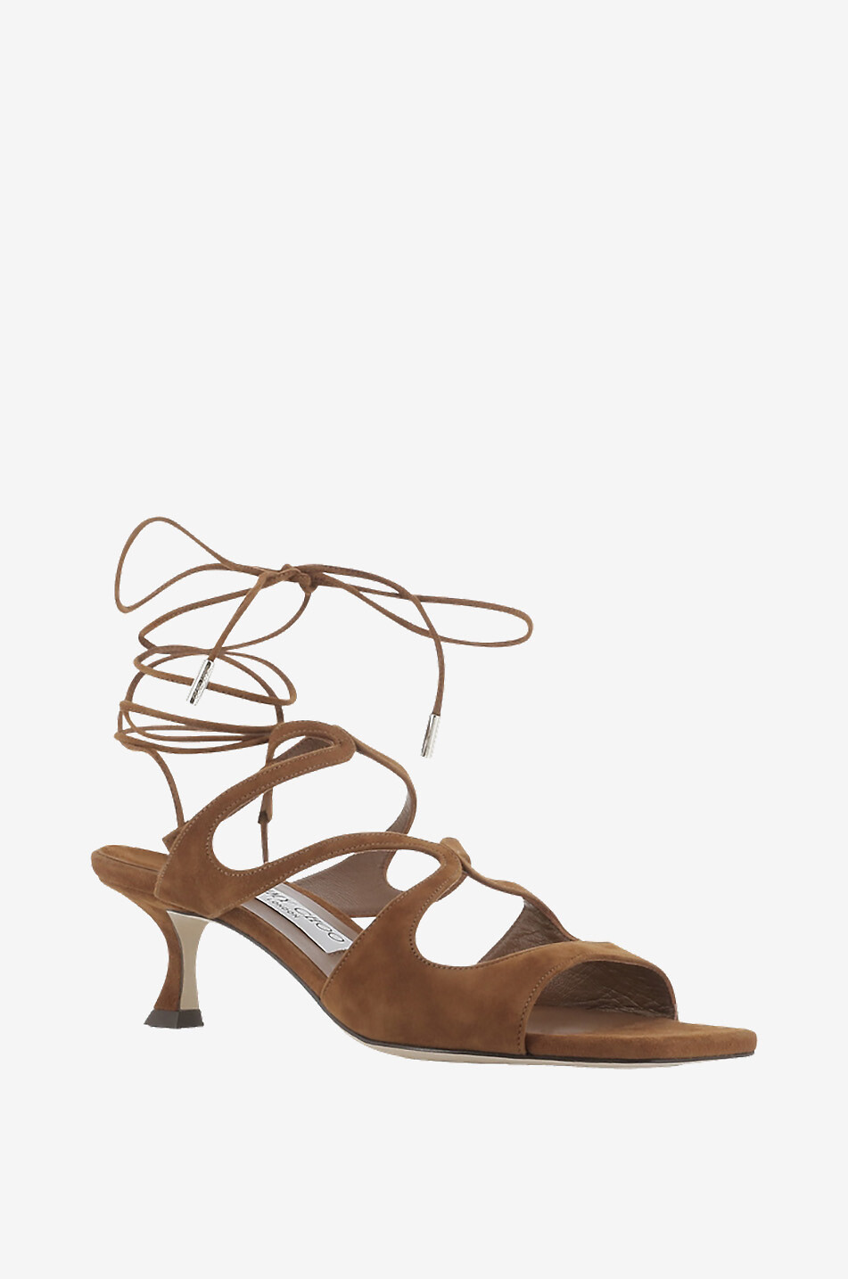 JIMMY CHOO Kittenheel-Sandalen zum Schnüren Azure 50 Damen BRAUN 1