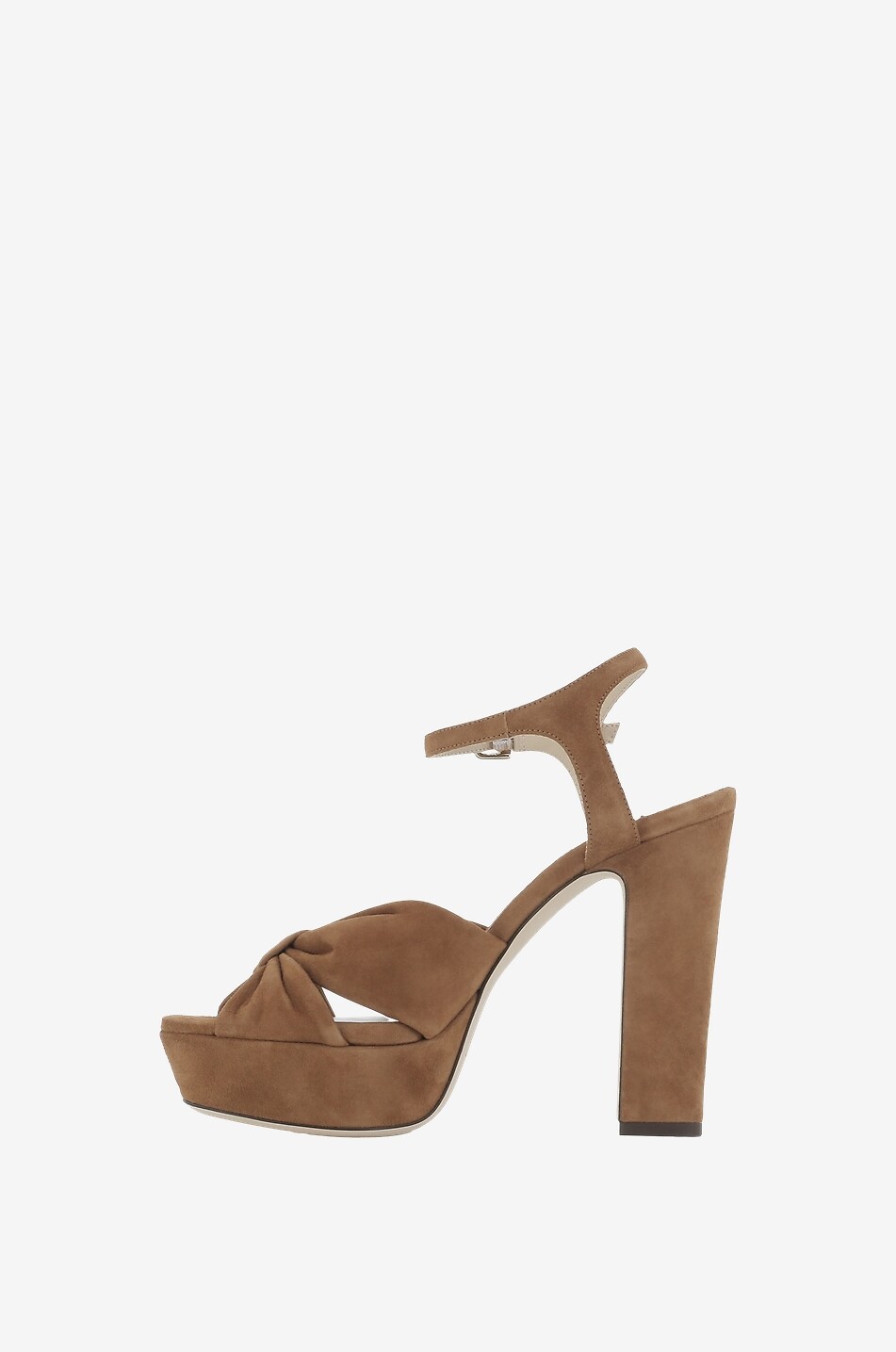 JIMMY CHOO Sandales à plateau en daim Heloise 120 Femme MARRON 3