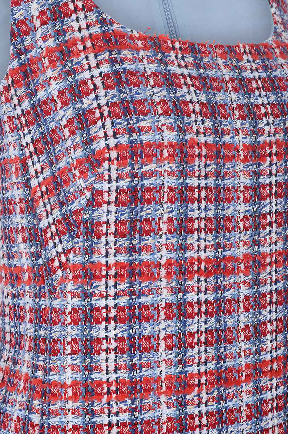 AKRIS PUNTO Checked tweed sheath dress Women RED 3