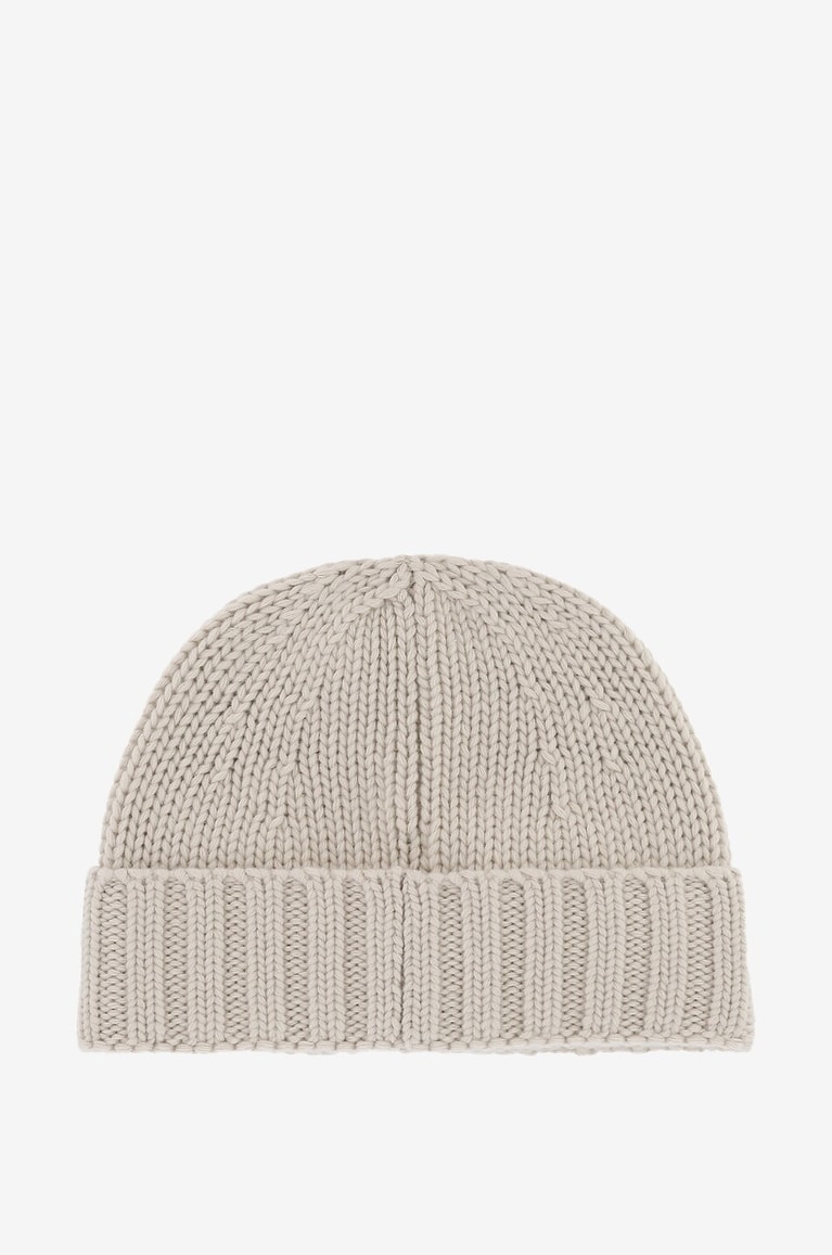 STONE ISLAND Compass patch wool beanie Men LIGHT GREY 2