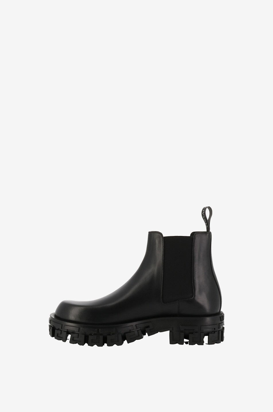 VERSACE Greca Portico smooth chelsea ankle boots Men BLACK 3