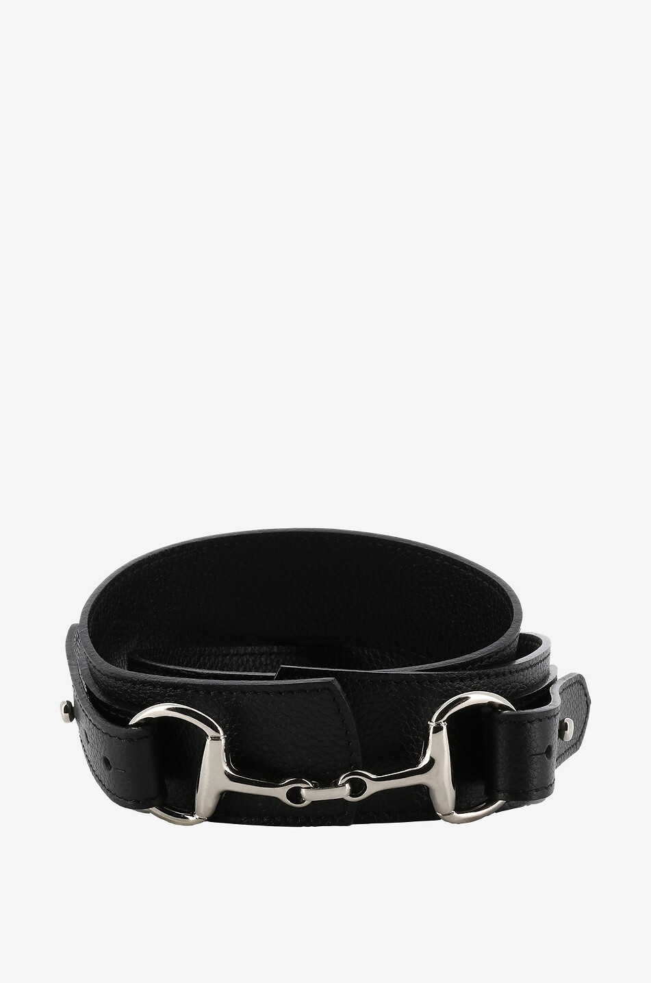 BERTHILLE Ceinture en cuir de vachette Mors de Cheval Femme NOIR 1