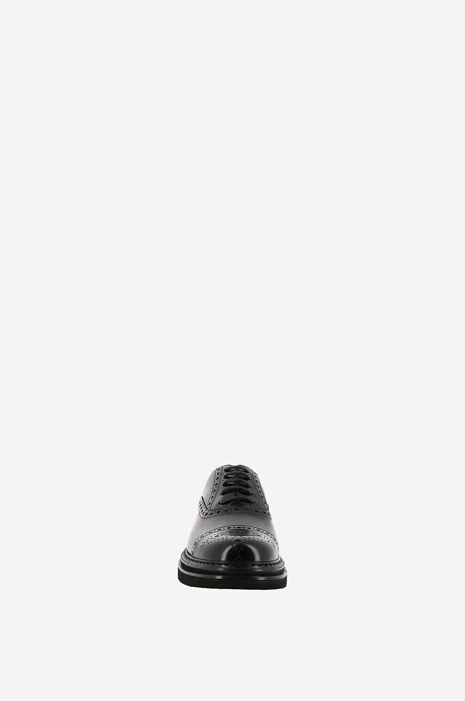 Brushed perforated leather lace-up shoes