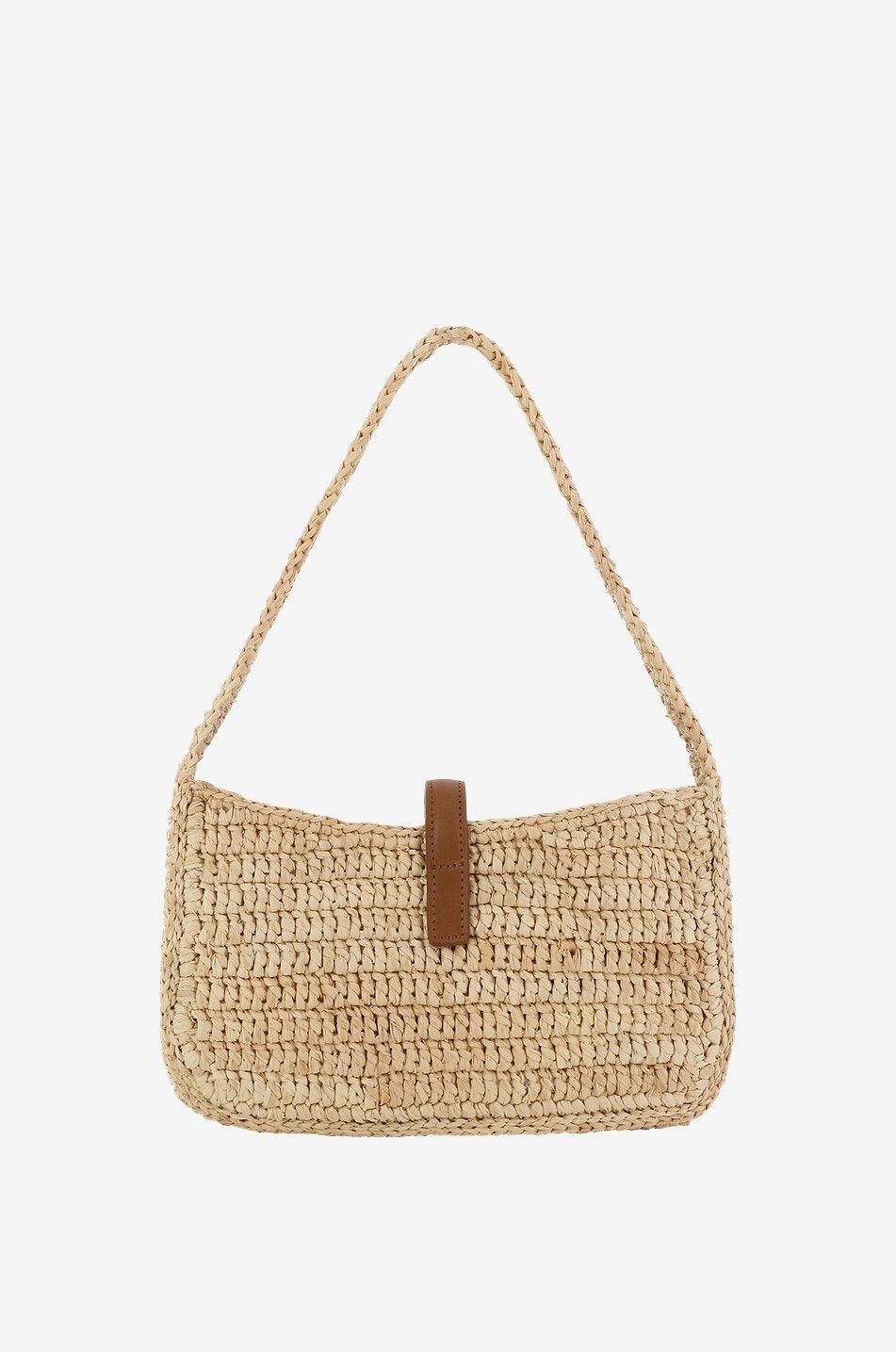 SAINT LAURENT PARIS Sac à main en raphia Le 5 à 7 Mini Femme BEIGE 3