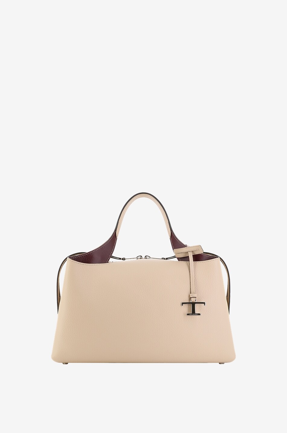 TOD'S Sac à main grainé Bowling Medium Femme Beige clair 1