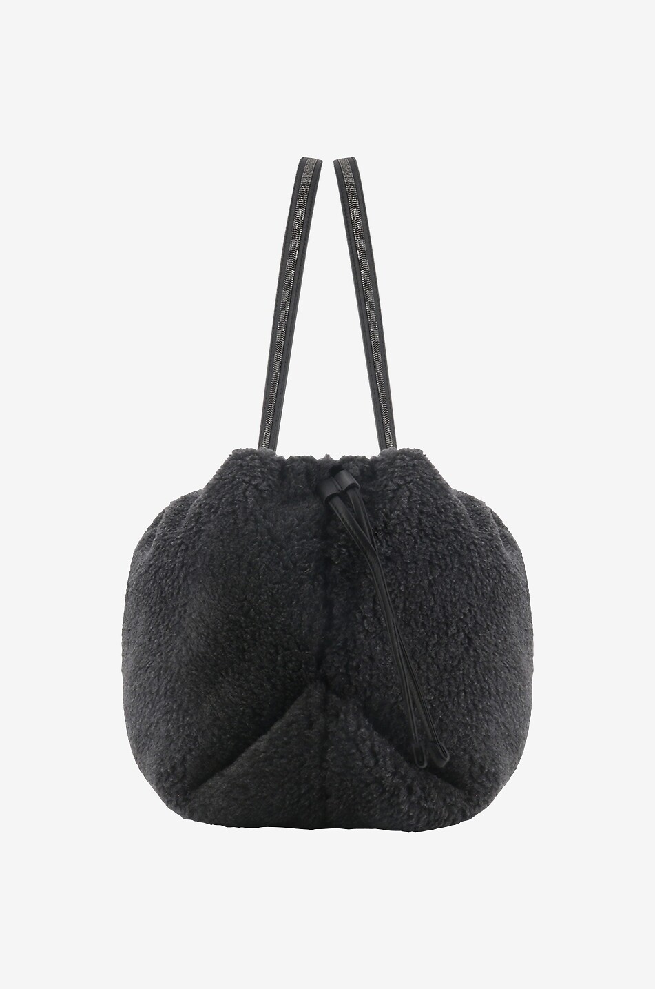 BRUNELLO CUCINELLI Tasche aus flauschigem Stoff Soft Shopper Damen DUNKELGRAU 4