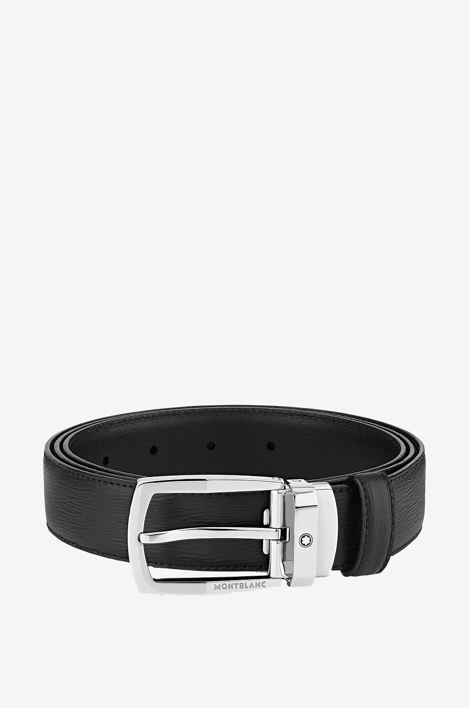 MONTBLANC Black 30 mm leather belt Men BLACK 1