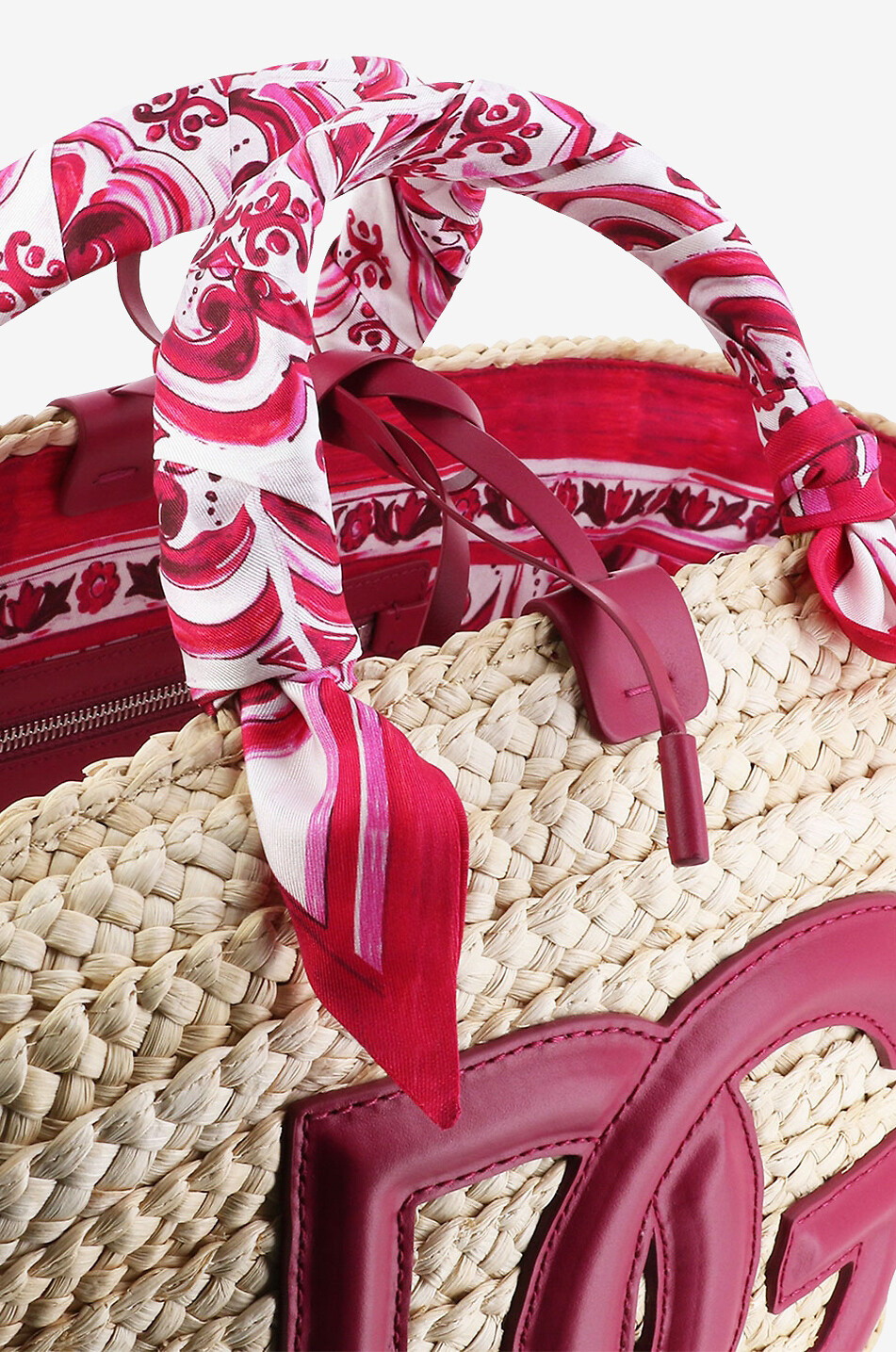 Sac cabas en raphia majoliques Kendra Medium