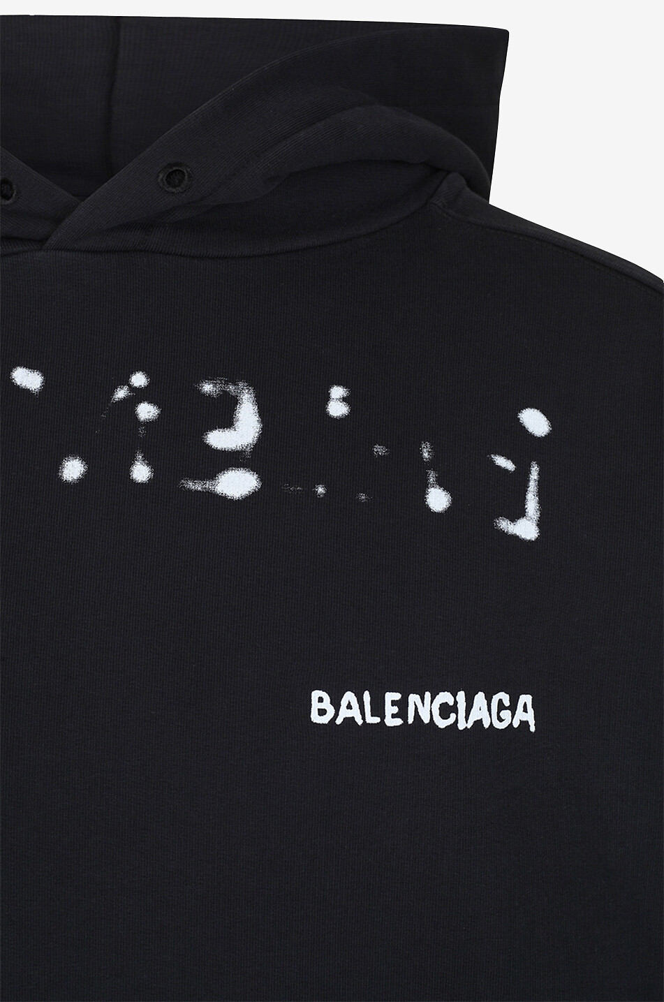 BALENCIAGA Hand Drawn Balenciaga Medium Fit hooded sweatshirt Men Colourless 3