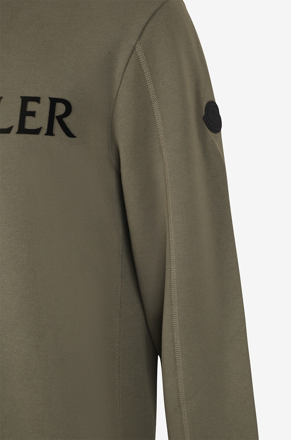 MONCLER Rundhals-Sweatshirt mit Flock-Logo Matt Black Herren GRÜN 3