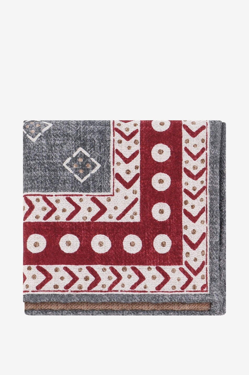 BRUNELLO CUCINELLI Seiden-Einstecktuch mit geometrischen Motiven Herren MITTELGRAU 1