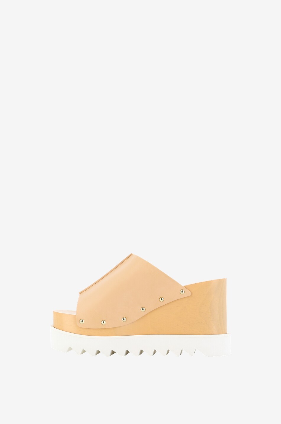 STELLA McCARTNEY Mules compensées en cuir synthétique Elyse 80 Femme BEIGE 3