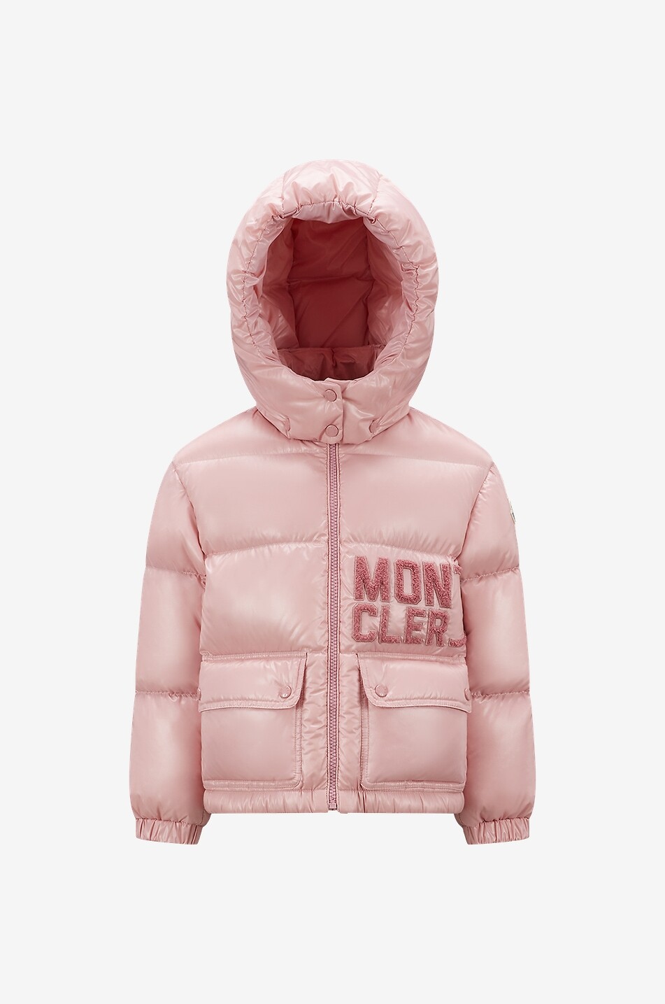 Abbaye bouclé logo embroidered girl's down jacket