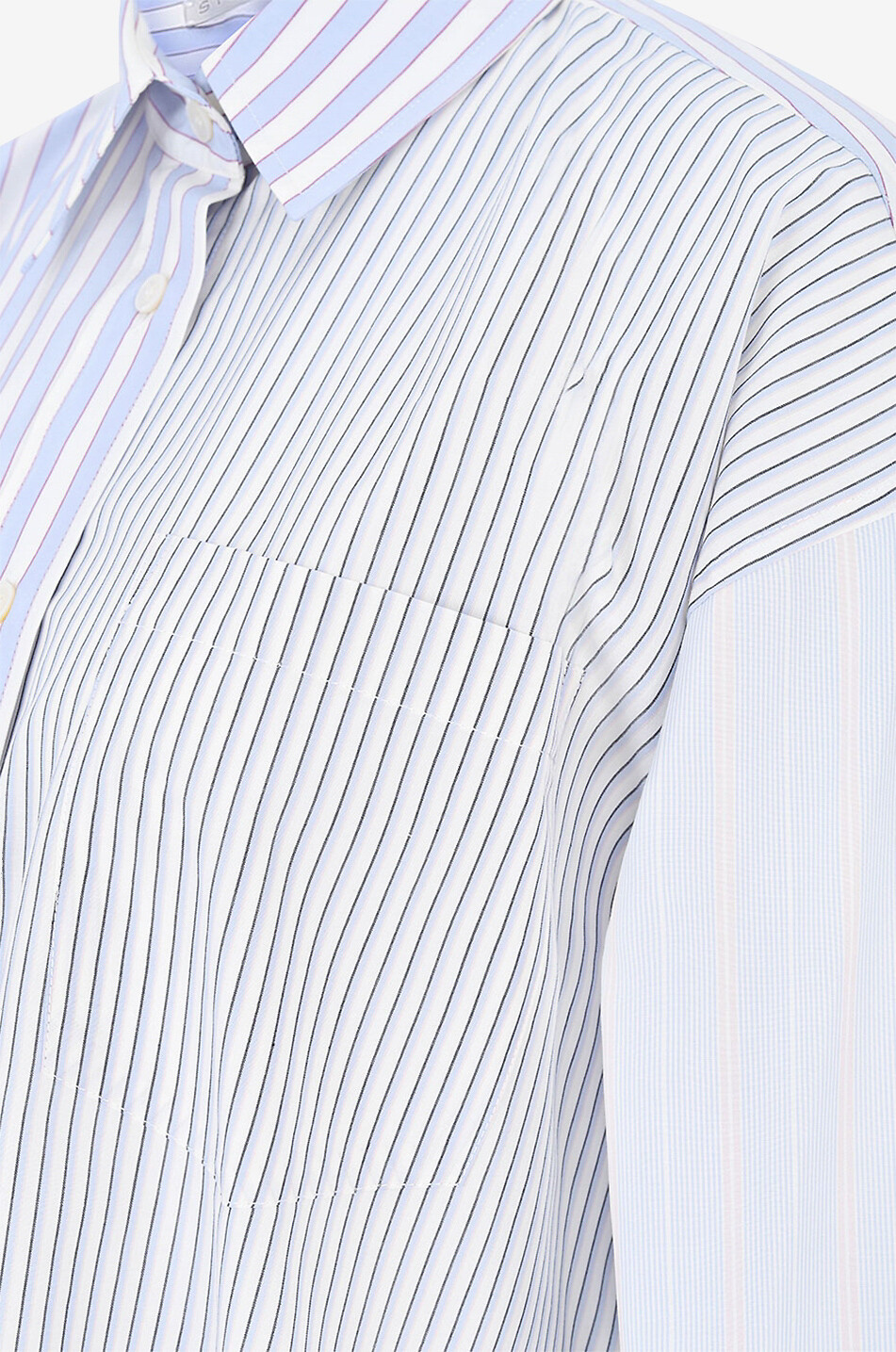 STELLA McCARTNEY Chemise oversize à patchwork rayé Femme MULTICOLORE 3