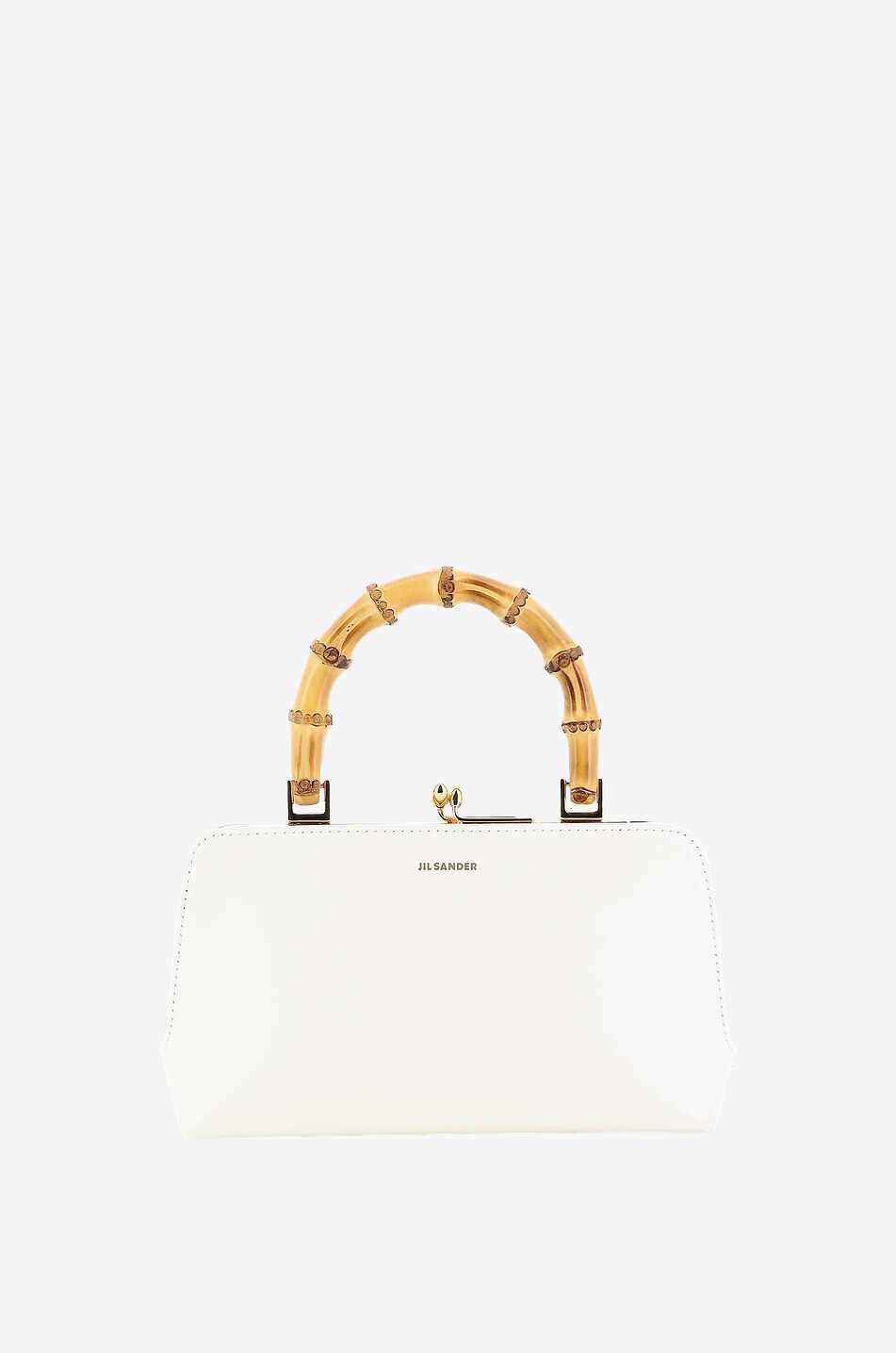 JIL SANDER Goji Bamboo Mini smooth leather handbag Women EGGSHELL 1