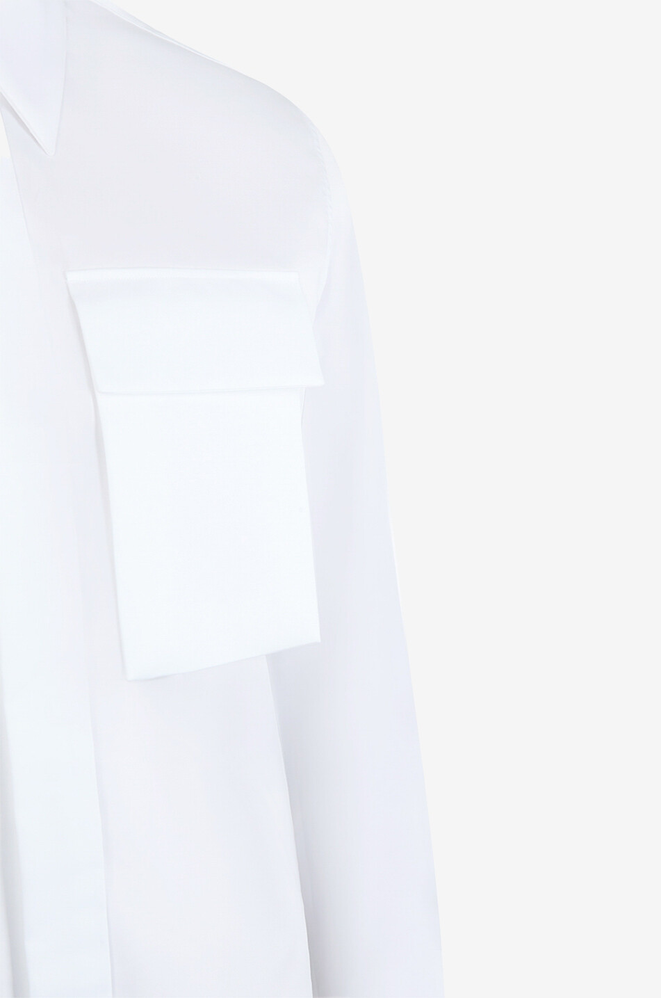 Chemise en satin de coton Military Pockets