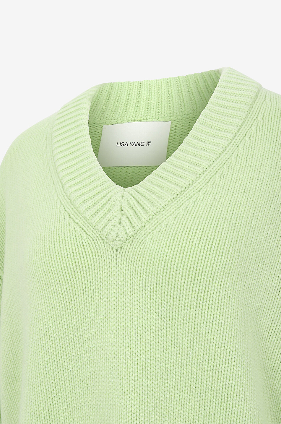 LISA YANG Pullover mit V-Ausschnitt aus Kaschmir Aletta Damen HELLGRÜN 6