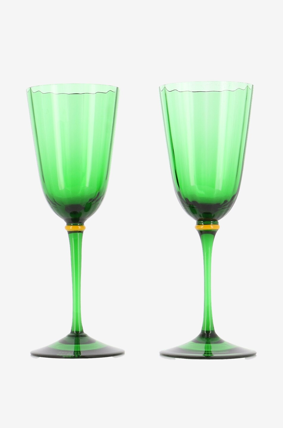 Rainbow set of two wine glasses