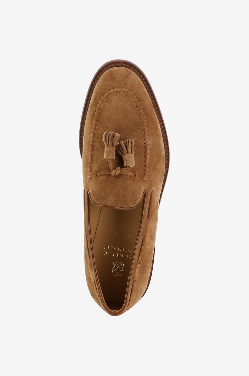 BRUNELLO CUCINELLI Mocassins en daim à pampilles Homme MARRON MOYEN 5