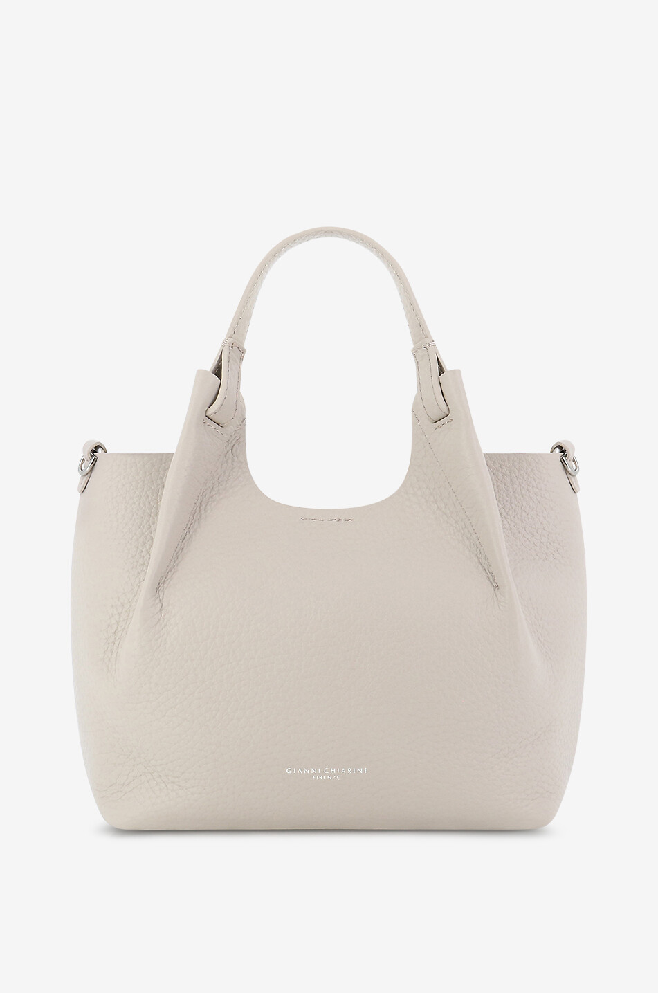 GIANNI CHIARINI Handtasche aus genarbtem Leder Dua Damen CREMEFARBEN 1