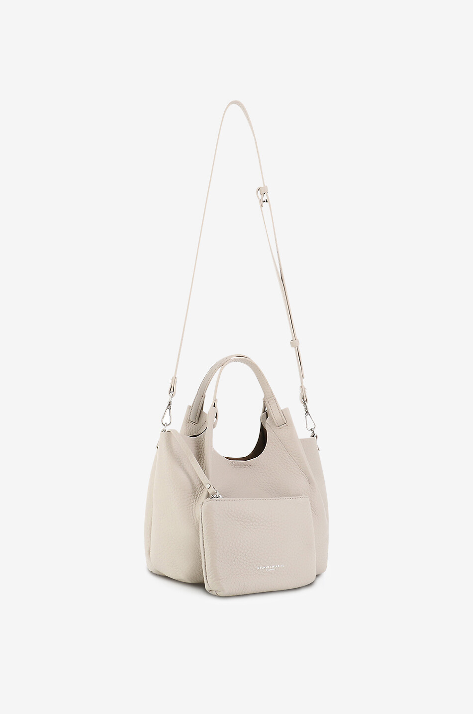 GIANNI CHIARINI Handtasche aus genarbtem Leder Dua Damen CREMEFARBEN 5