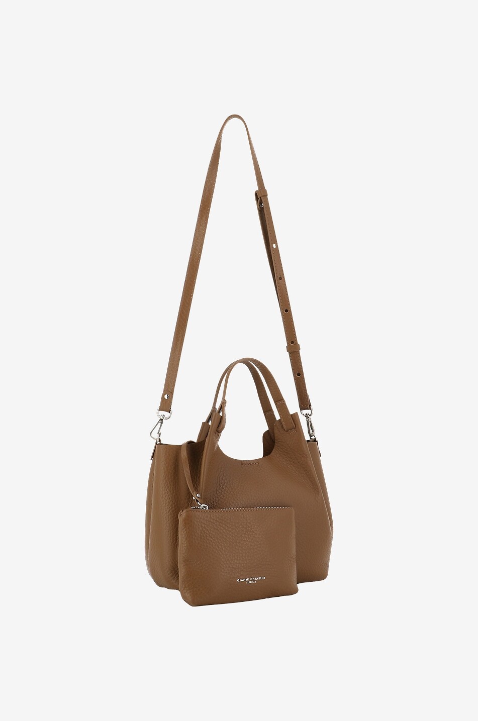GIANNI CHIARINI Sac à main en cuir grainé Dua Femme MARRON 5