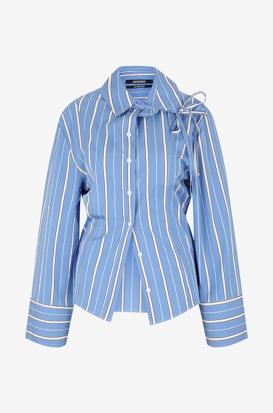 JACQUEMUS Chemise rayée déstructurée La chemise Ruban Femme BLEU 1