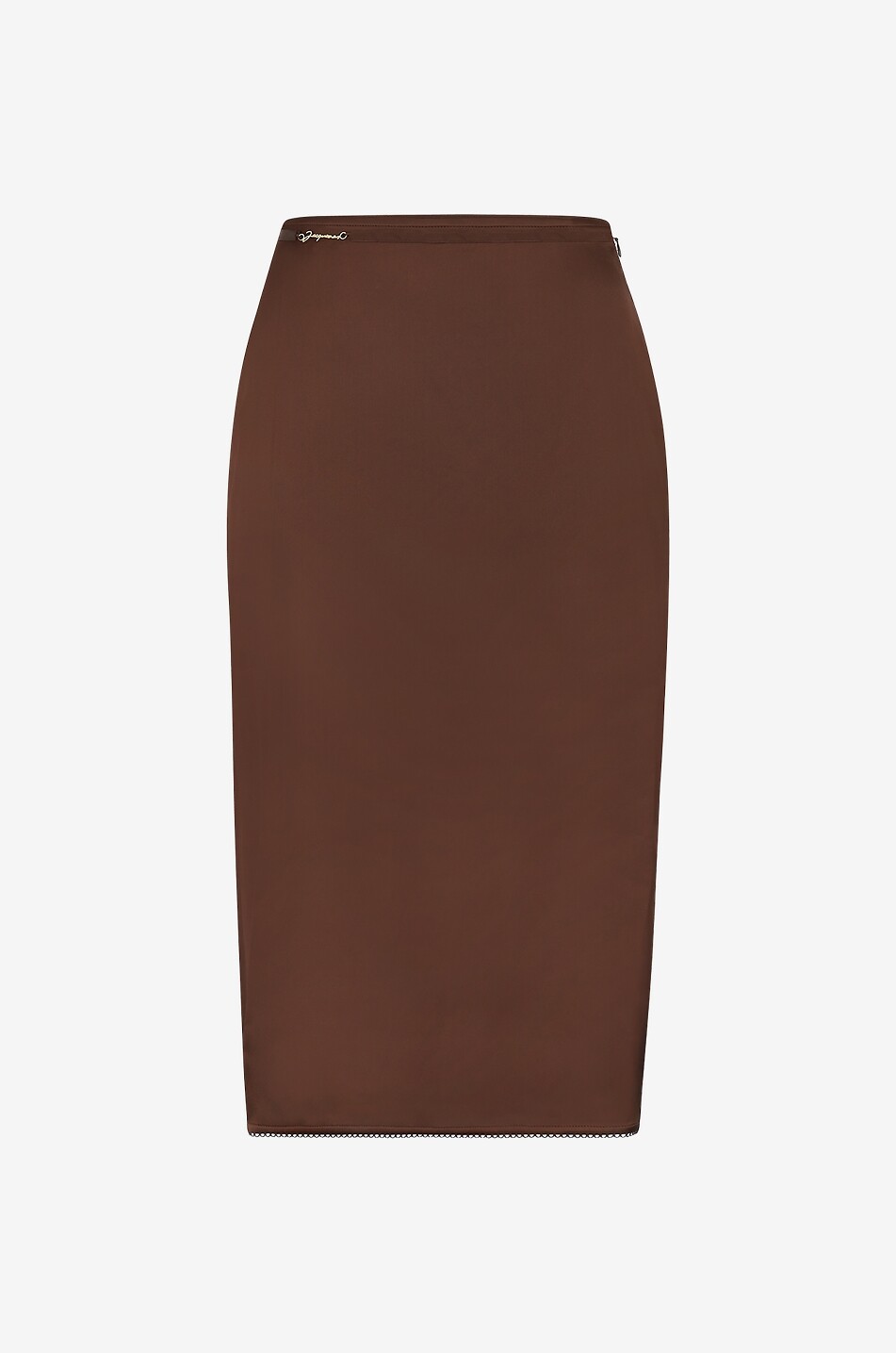 JACQUEMUS Jupe crayon en satin La jupe Notte Femme MARRON FONCÉ 1