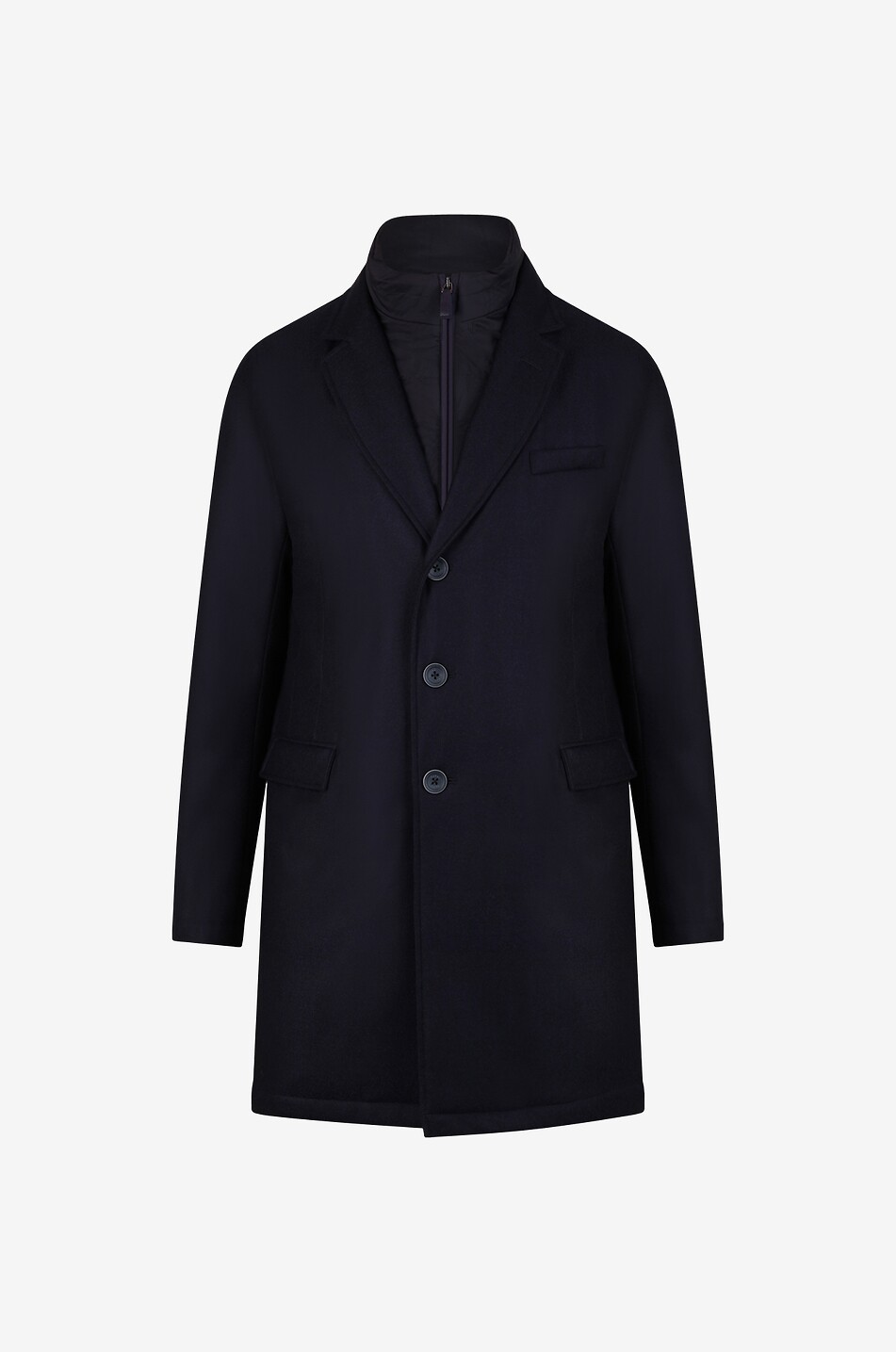 HERNO Manteau long en laine vierge et cachemire Homme BLEU FONCE 1