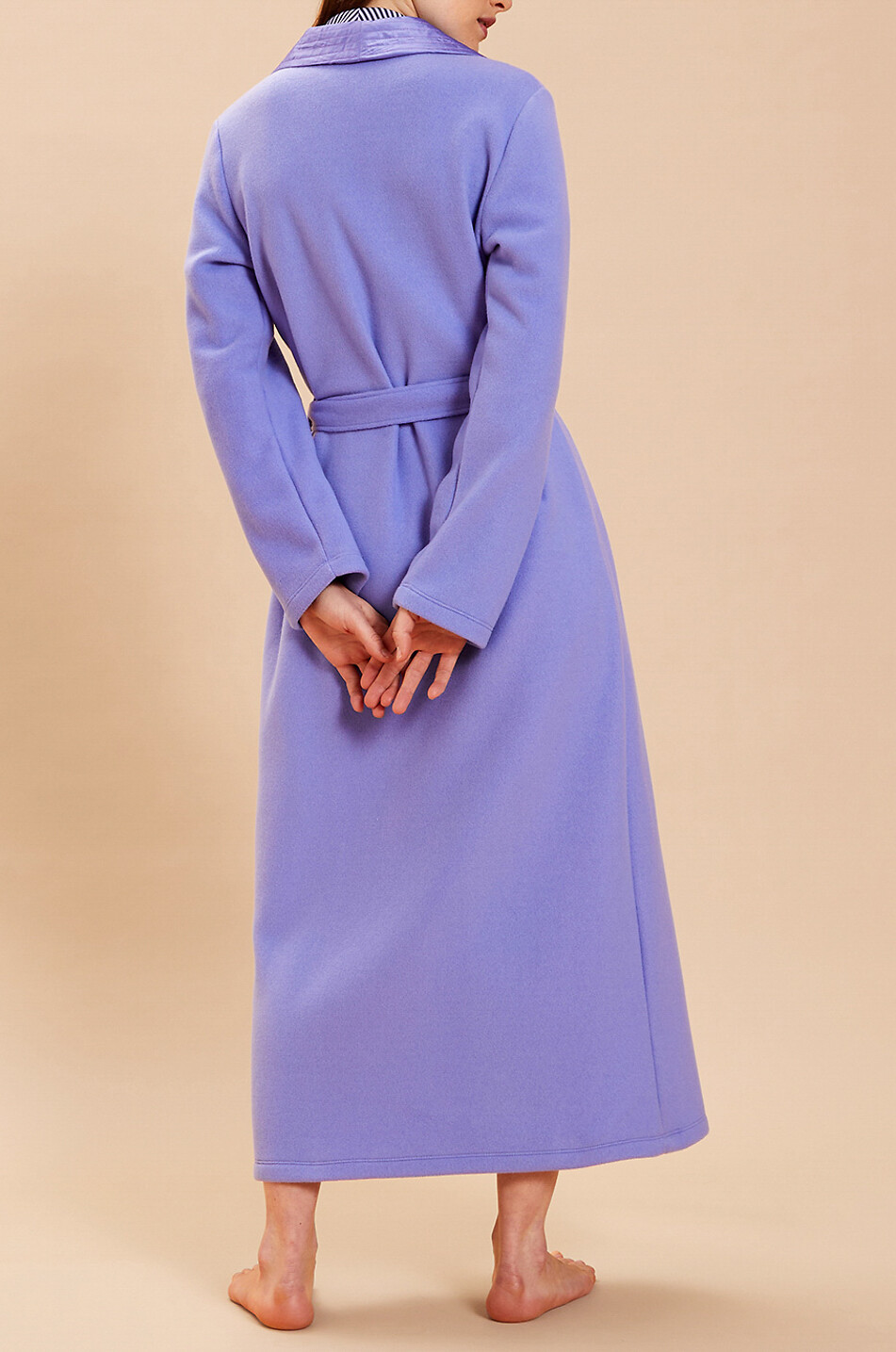 Prose long fleece and satin bathrobe