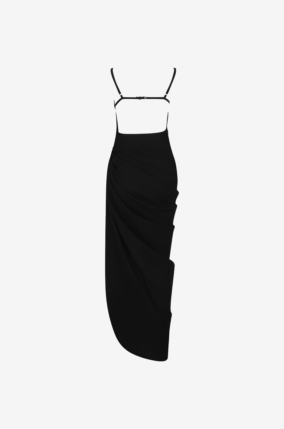 Langes drapiertes asymmetrisches Kleid La robe Saudade longue