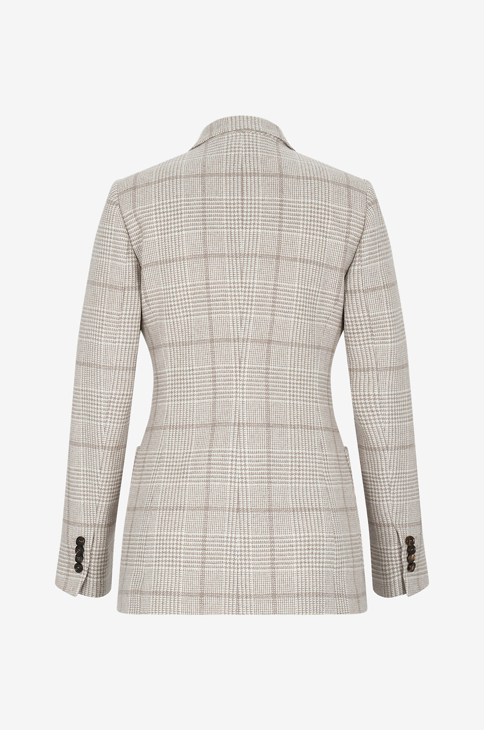 KITON Taillierter zweireihiger Glencheck-Blazer Damen BRAUN 2