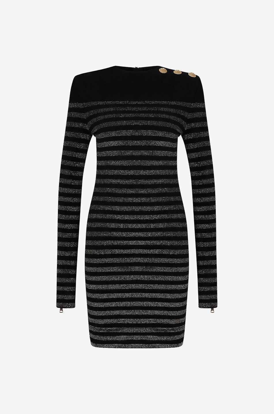 Langarm-Minikleid mit Lurexstreifen