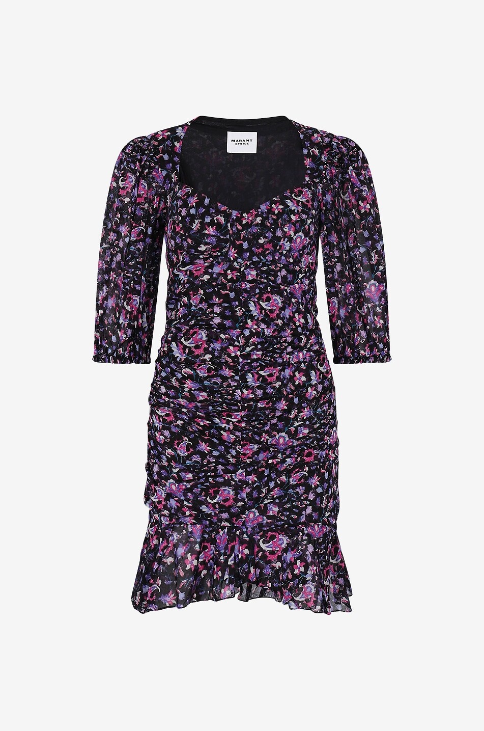 Mini robe imprimée asymétrique Lunesa