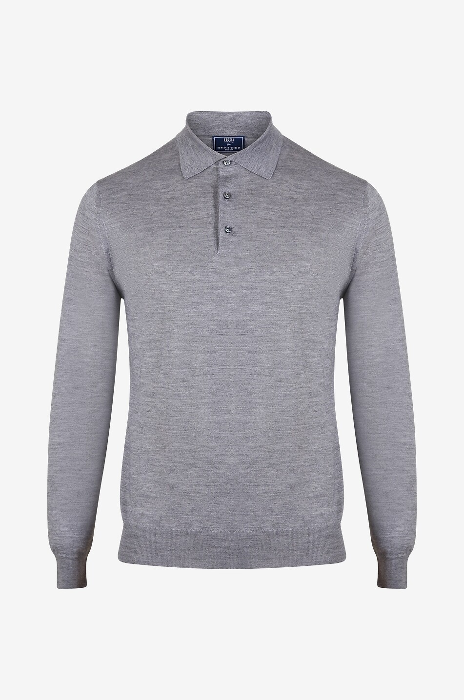 Sportman fine knit long-sleeved polo shirt