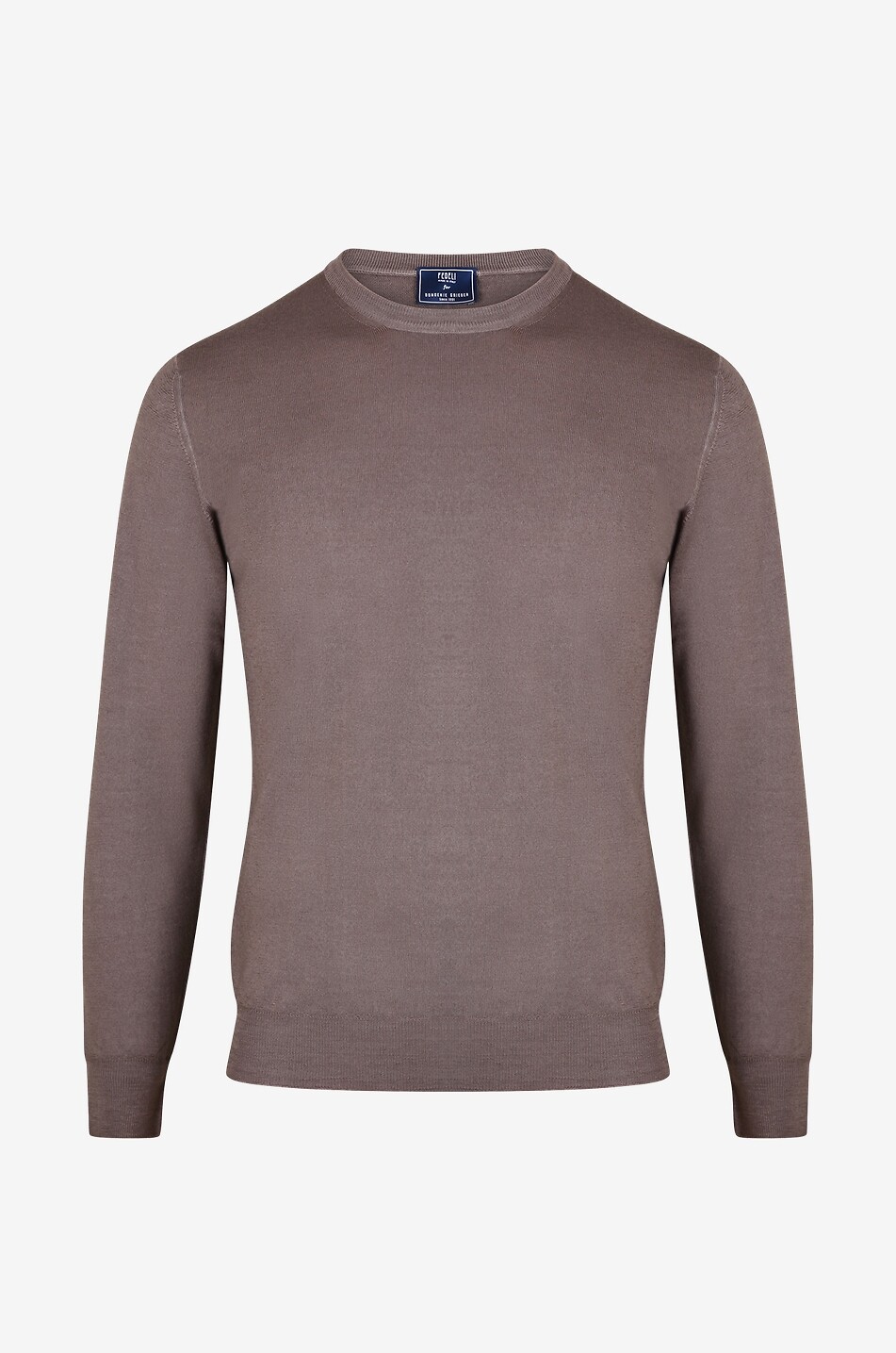 FEDELI Pull en laine à col rond Argentina Homme MARRON 1