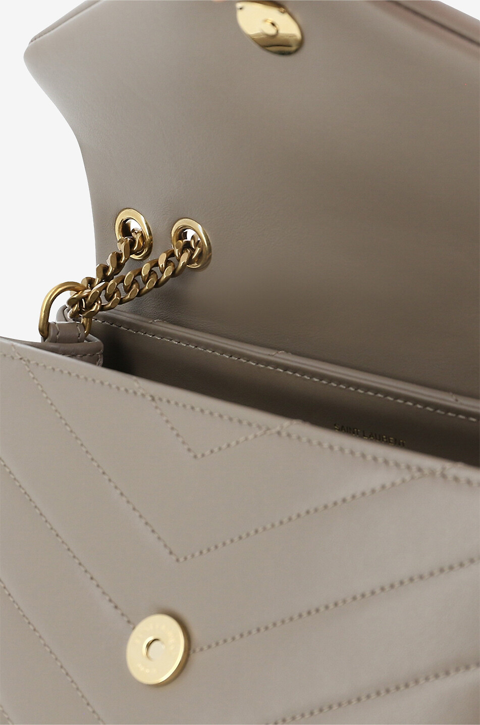 SAINT LAURENT PARIS Schultertasche aus gestepptem Kalbsleder Loulou S Damen GRAU 5