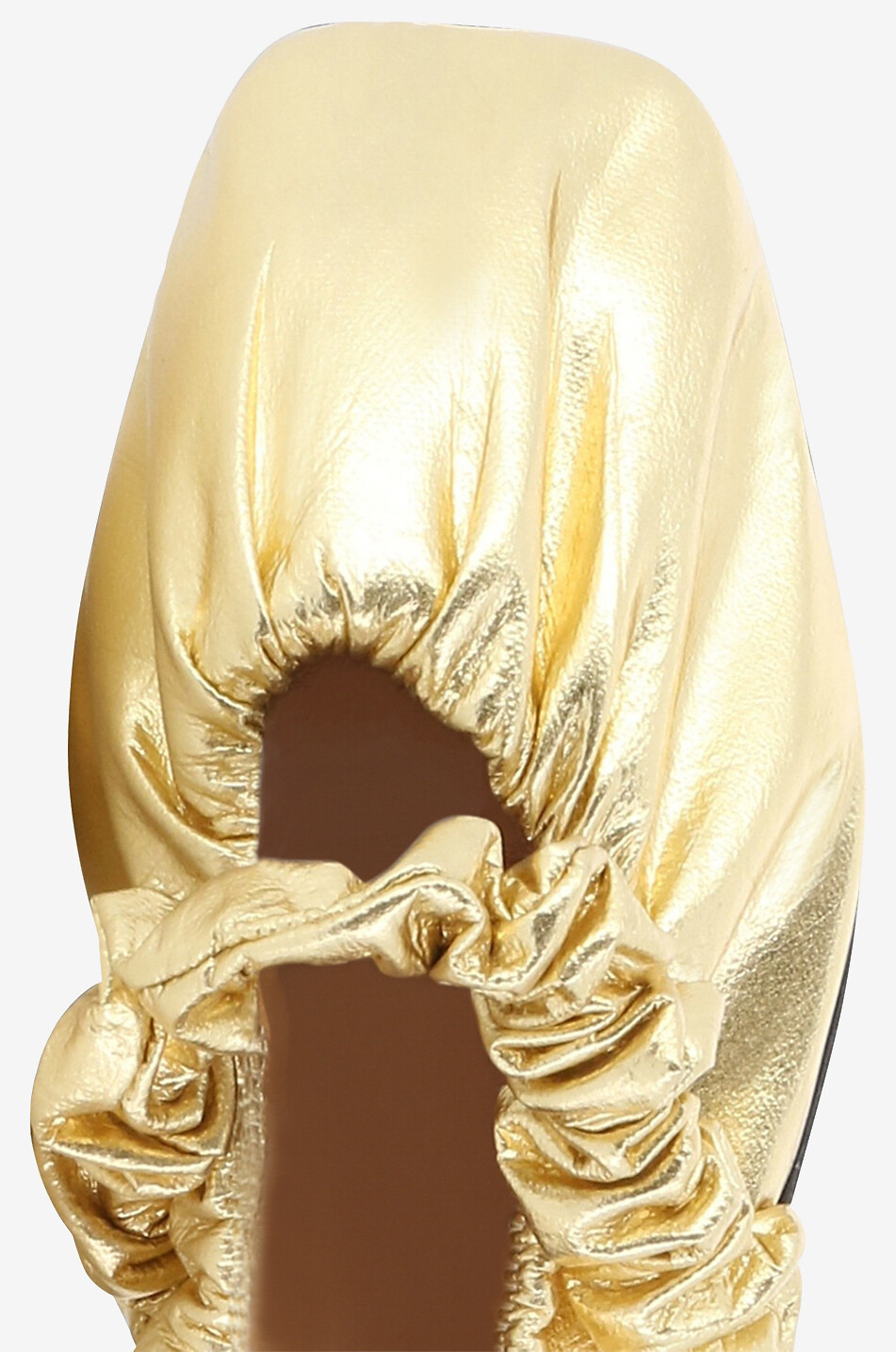 GANNI Scrunchie golden fabric ballet flats Women GOLDEN 5