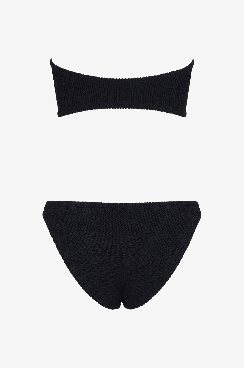 HUNZA G Gloria seersucker bandeau bikini Women BLACK 2