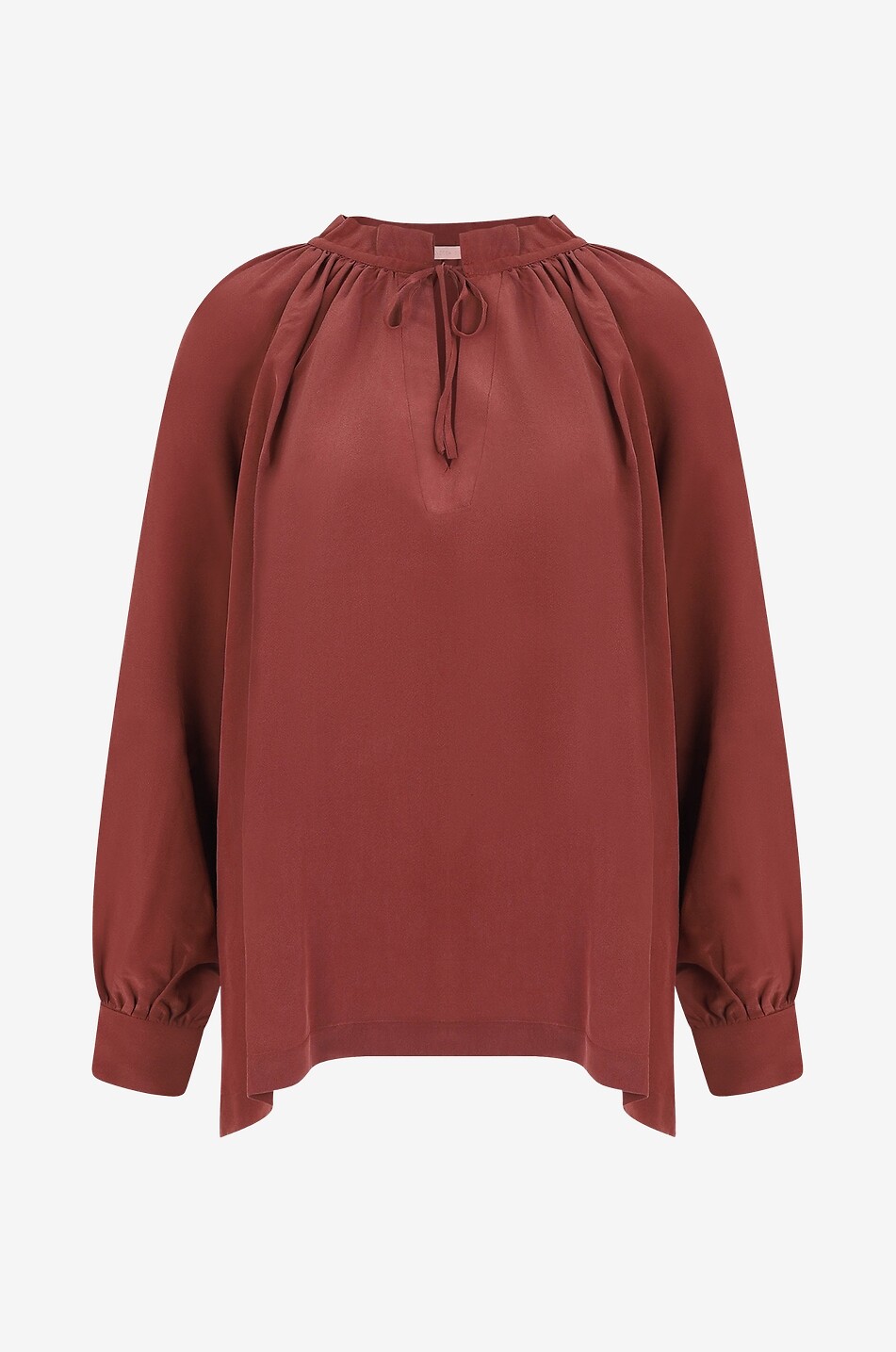 Langärmelige Bluse aus Viskose und Seide Anita