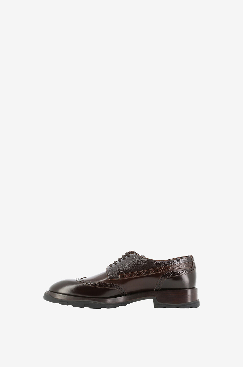 ALEXANDER McQUEEN Slim Tread glossy textured derby shoes Men Colourless 3