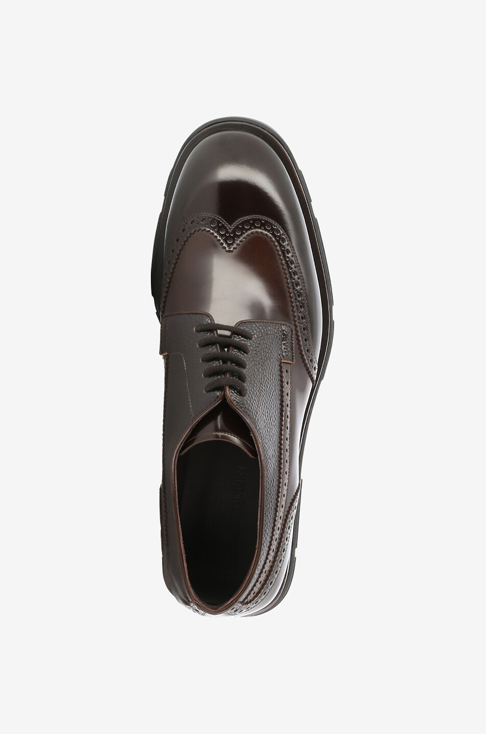ALEXANDER McQUEEN Slim Tread glossy textured derby shoes Men Colourless 5