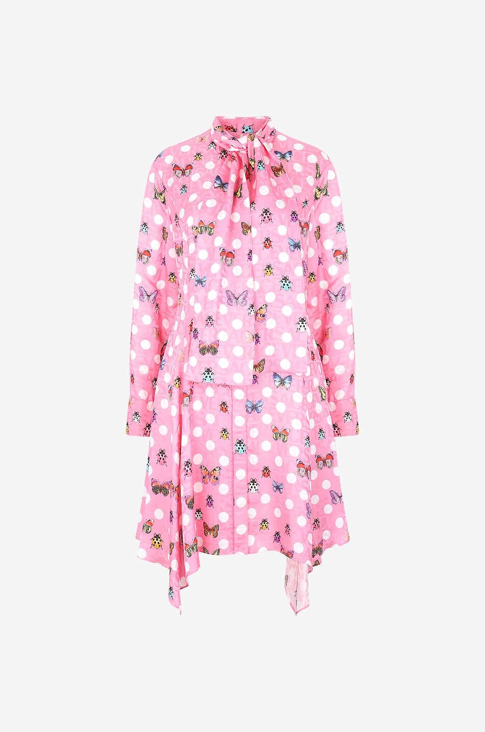 Robe chemise courte asymétrique Butterflies