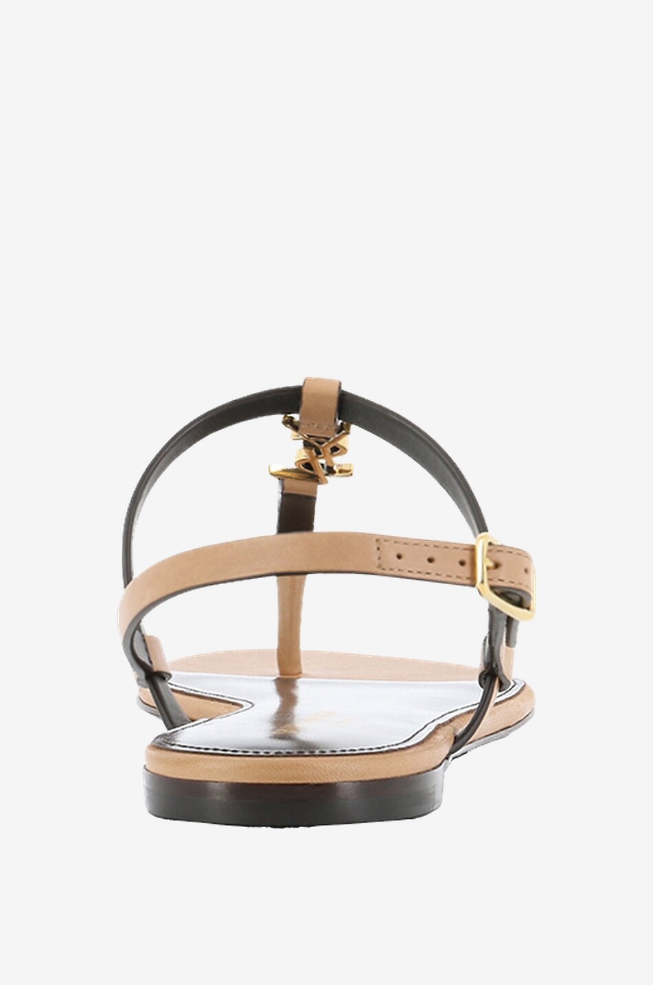 SAINT LAURENT PARIS Sandales plates Cassandre 05 Femme MARRON CLAIR 4