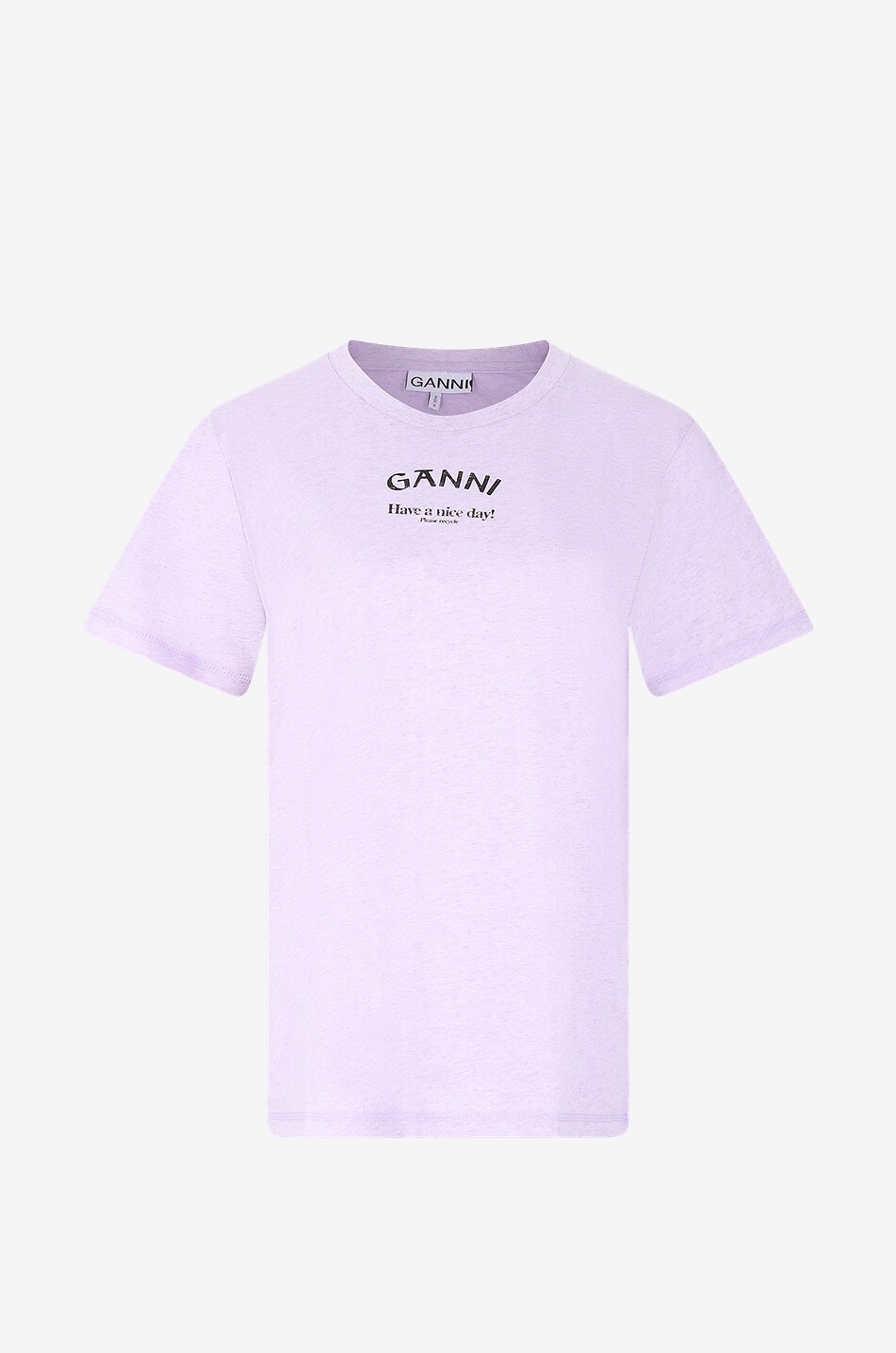 GANNI T-shirt chiné en coton bio Have à nice day! Femme ROSE 1