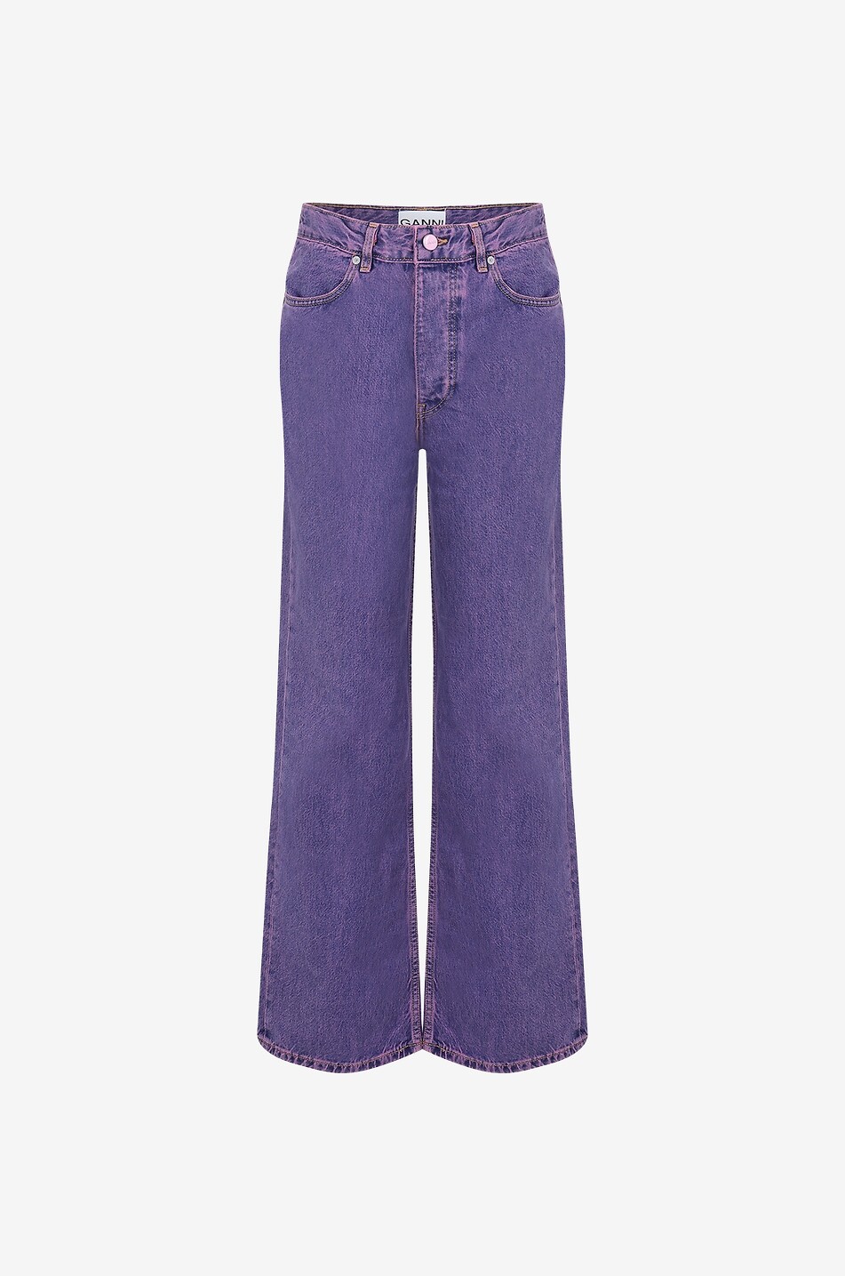 GANNI Joezy Wild Orchid high-rise wide-leg jeans Women PURPLE 1