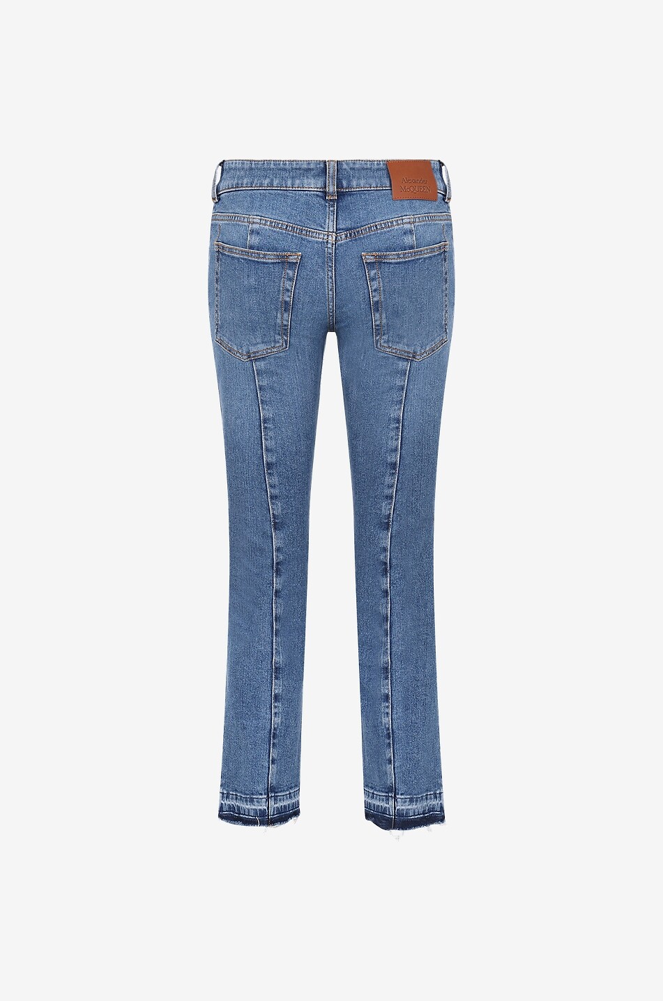 Verkürzte Skinny-Jeans mit niedrigem Bund Bumster Stone Wash